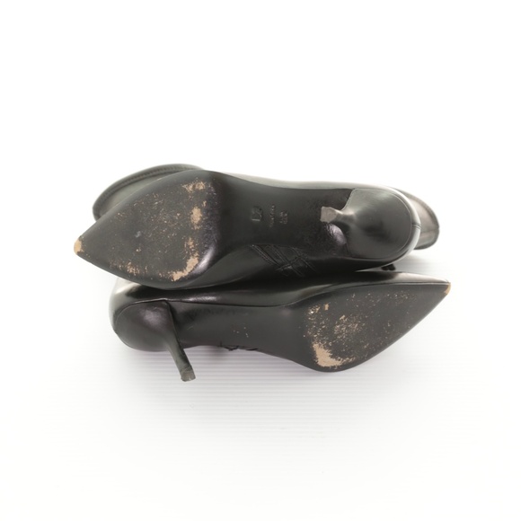 Diane Von Furstenberg Morgan Pointy Toe Booties Black Leather Sock Zip Women 8 - Picture 6 of 8